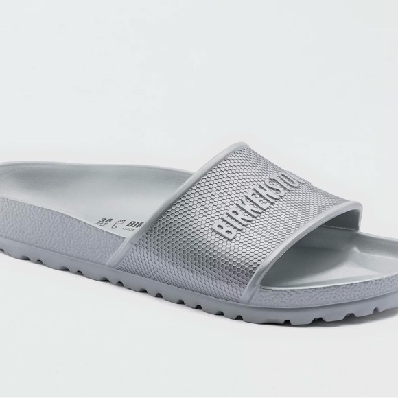 Birkenstock Barbados Unisex Silver Slides. Size EU 41, 265 Men’s 8 Women’s 10. - Picture 1 of 12